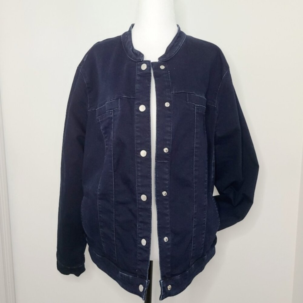 [16]  SAMOON Dark Wash Jean Jacket